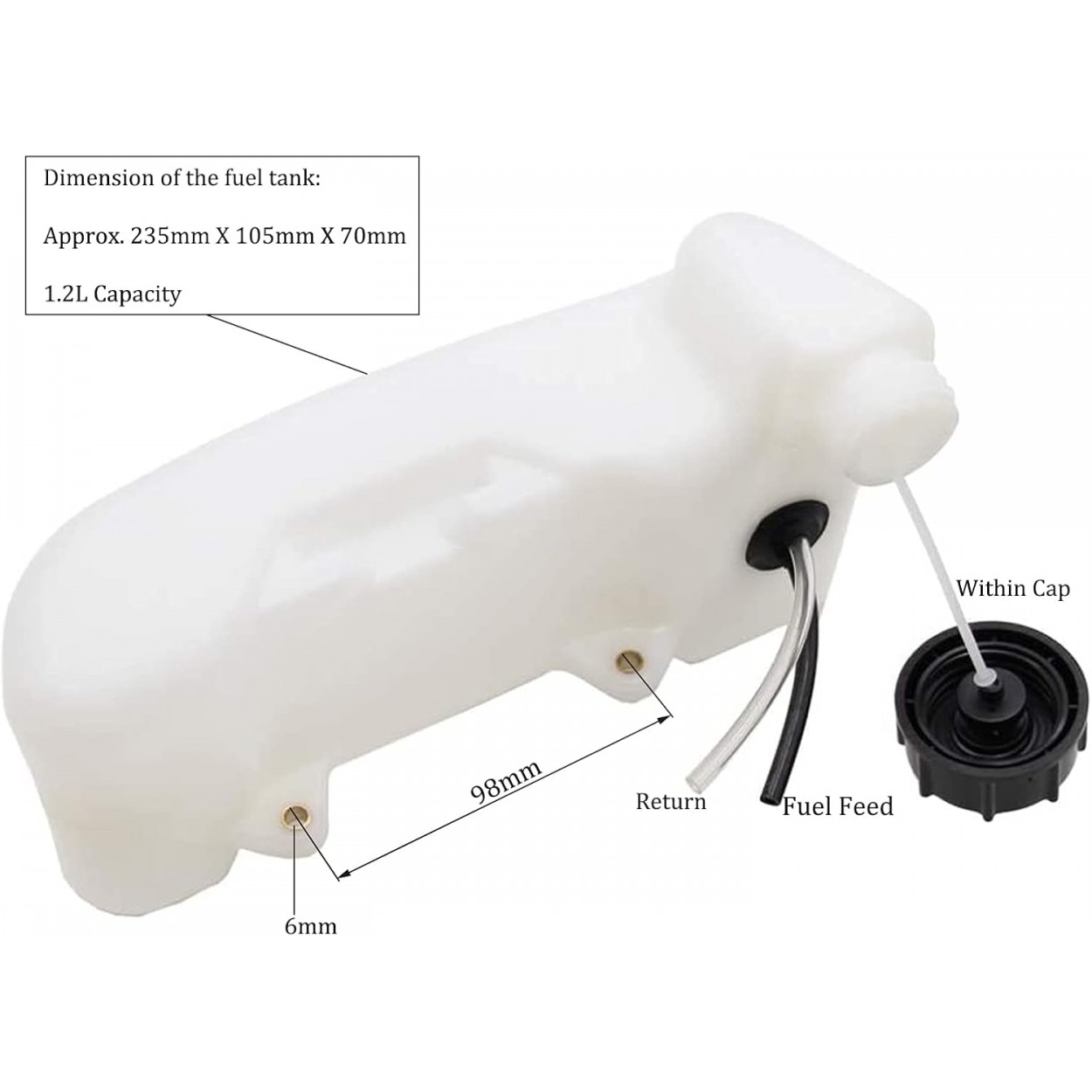  Motorlu Tırpan Benzin Deposu - Ot Biçme Makinesi Yakıt Tankı | Kumpart